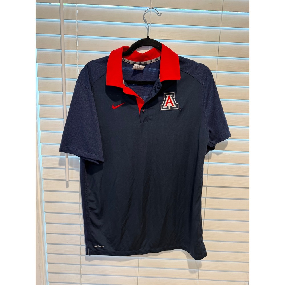 Nike‎ Arizona Wildcats Mens Dri-FIT Polo Shirt Navy Blue Red Size M NCAA Golf